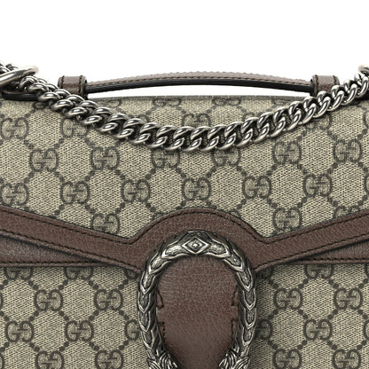 Gucci GG Supreme Monogram Textured Dollar Calfskin Top Handle Dionysus Shoulder Bag Beige Ebony New Acero 7 of 9