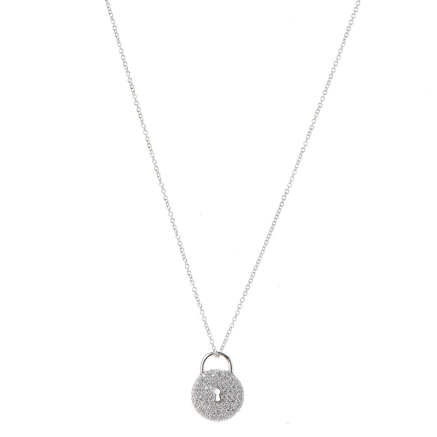 Platinum Diamond Lock Pendant