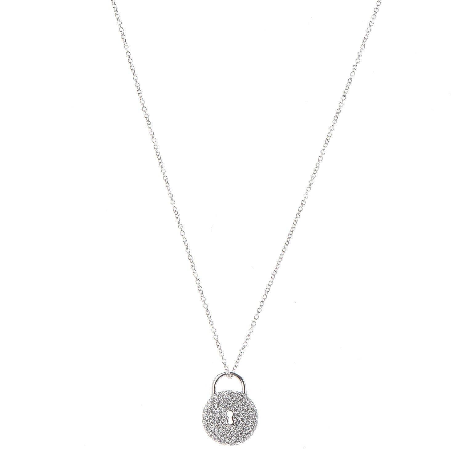 Tiffany Platinum Diamond Lock Pendant 1 of 6