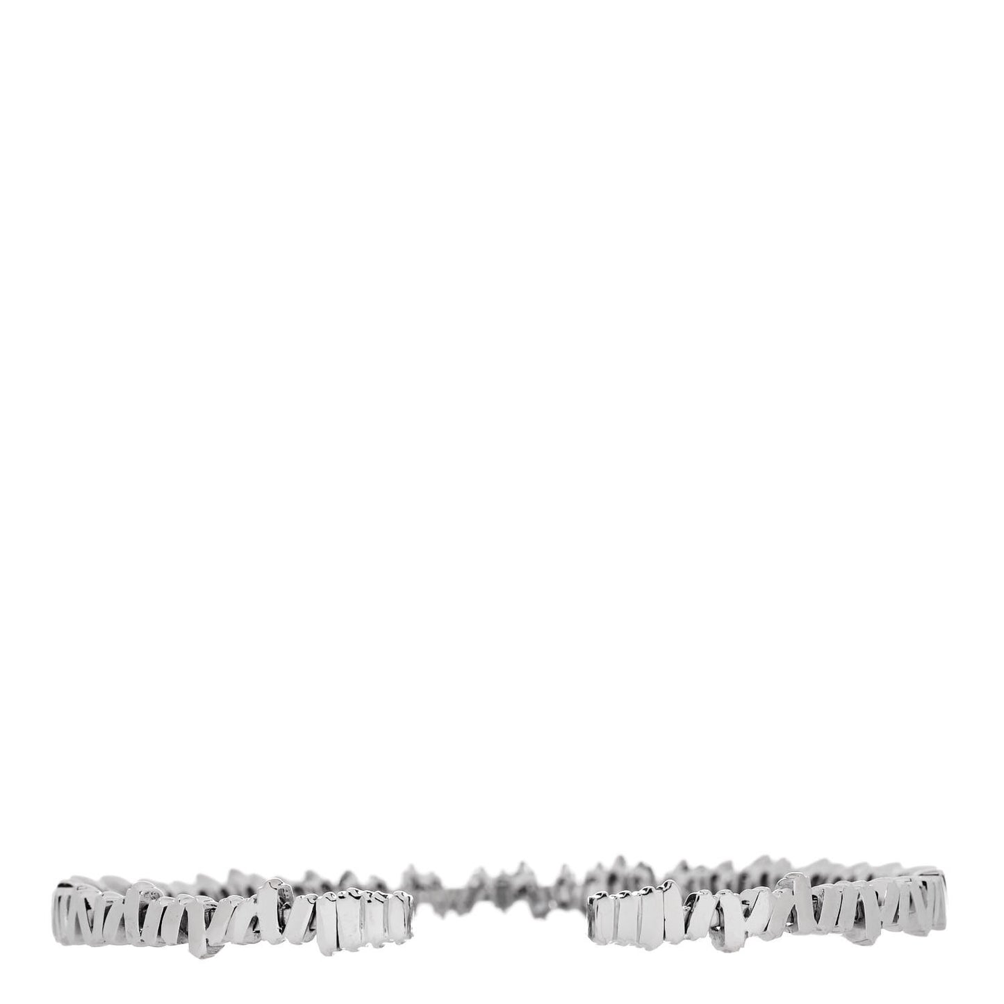 18K White Gold Diamond Fireworks Classic Baguette Bangle Bracelet