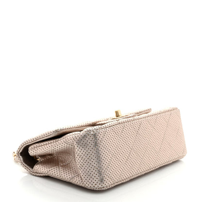 Chanel Metallic Lambskin Perforated Mini Rectangular Flap Light Gold 4 of 7