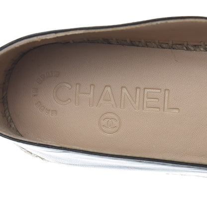 Chanel Lambskin CC Espadrilles 37 Black 6 of 10
