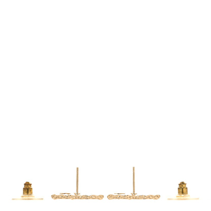 Chanel Metal Crystal CC Earrings Gold 3 of 5