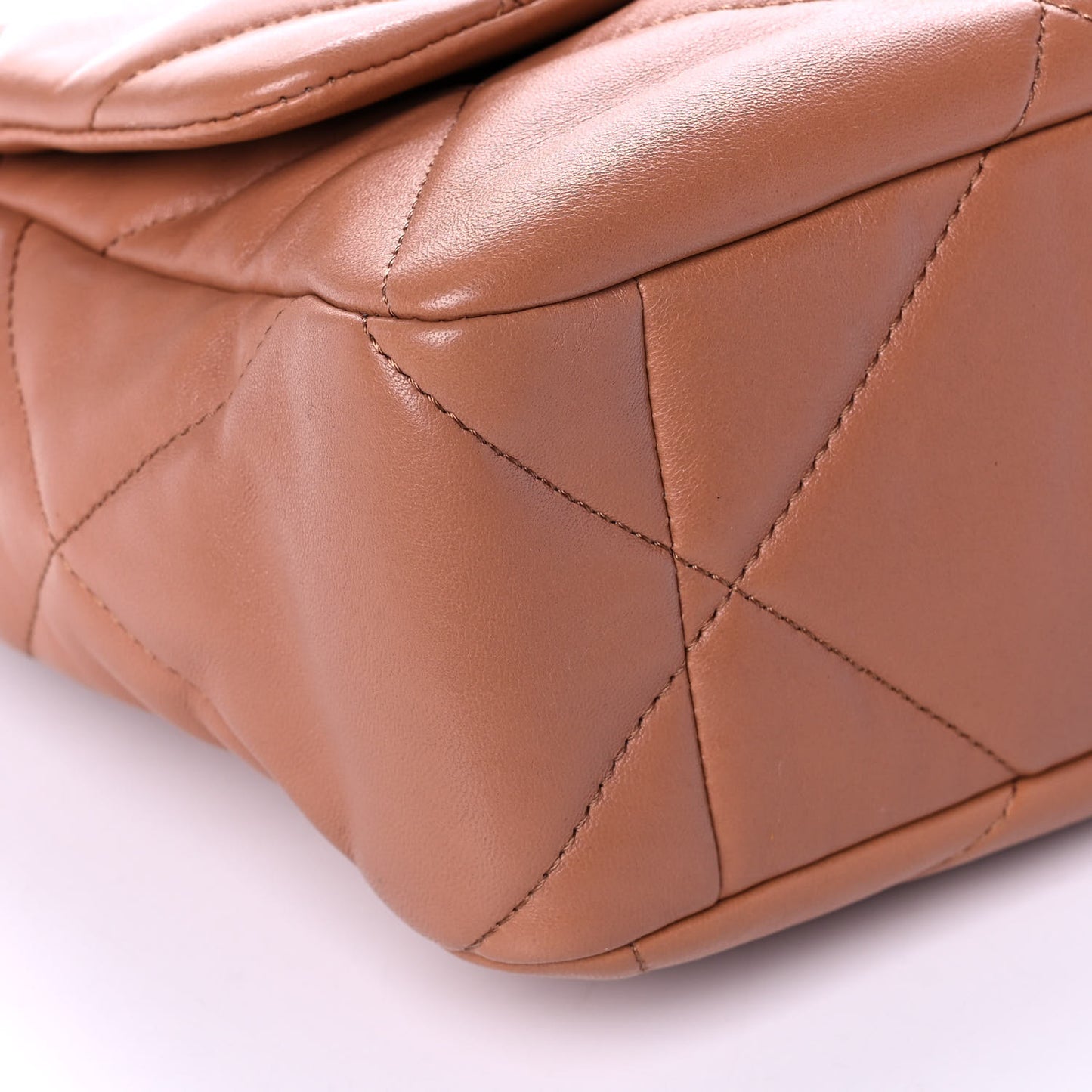 Lambskin Quilted Large Chanel 19 Flap Brown
