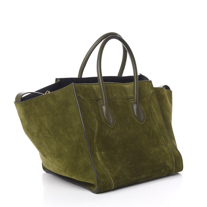 Celine Suede Medium Phantom Luggage Olive 3 of 15