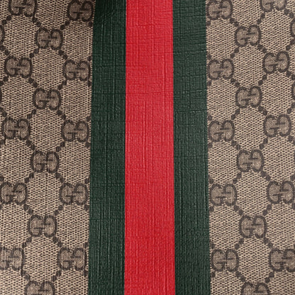Gucci GG Supreme Monogram Textured Dollar Calfskin Web Large Ophidia Tote Beige Ebony New Acero 8 of 10