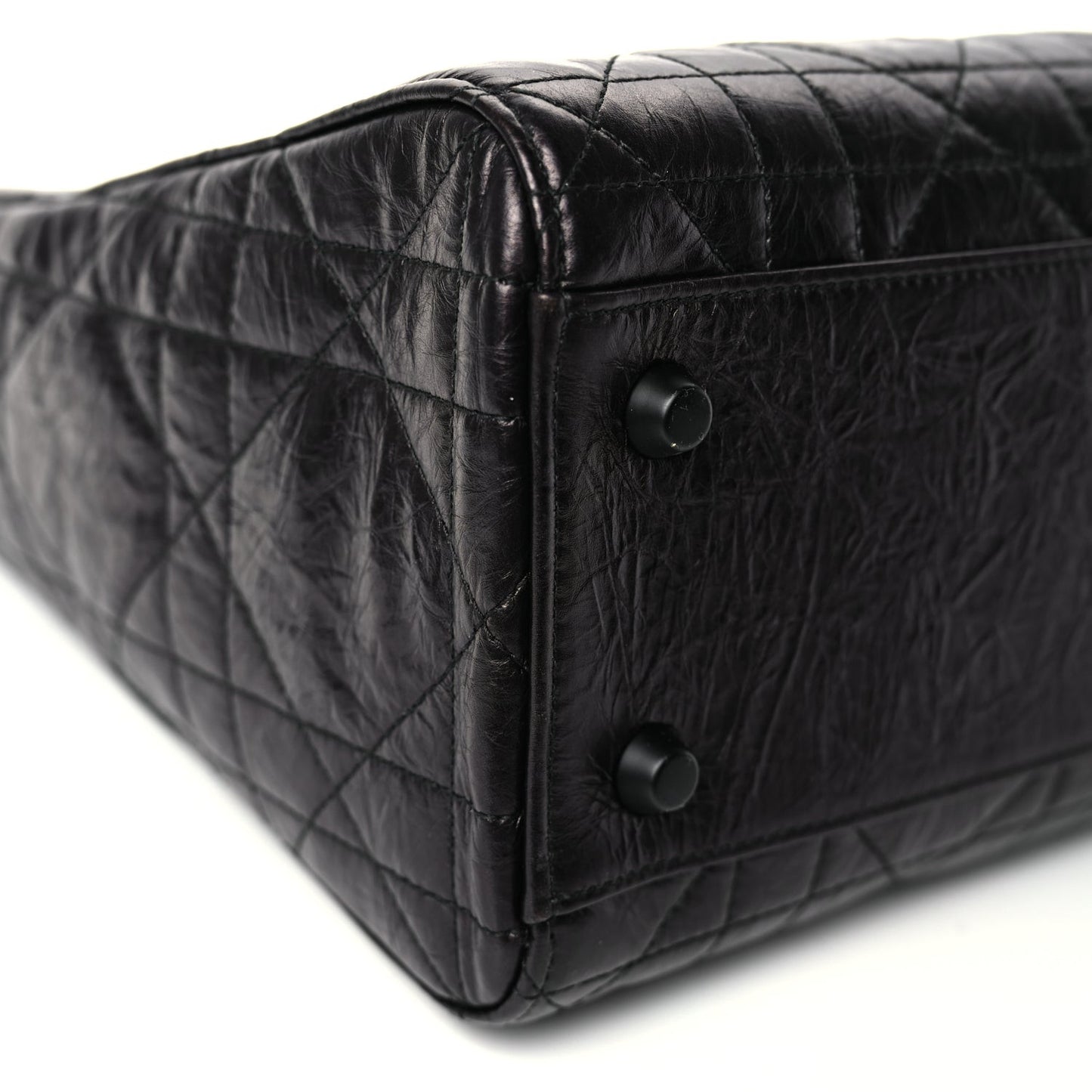 Crinkled Calfskin Macrocannage Medium My ABCDior Lady D-Sire Black