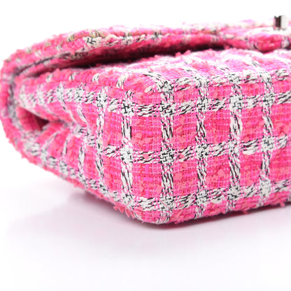 Chanel Tweed Quilted Medium Double Flap Hot Pink 8 of 9