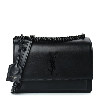 Saint Laurent Calfskin Medium Monogram Monochrome Sunset Black 1 of 8