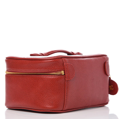 Chanel Caviar Vanity Cosmetic Case Red 3 of 8