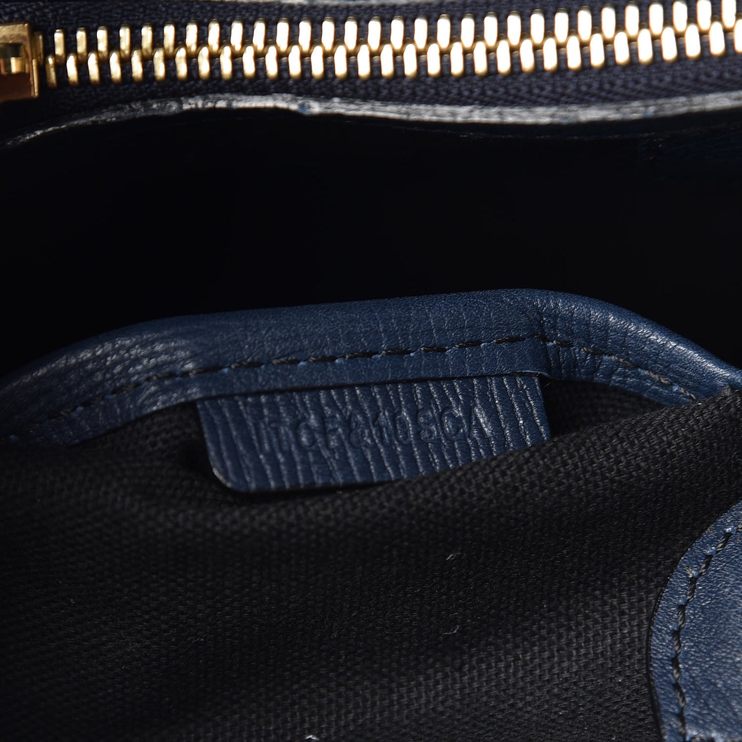 Grainy Calfskin House Check Medium Banner Tote Ink Blue