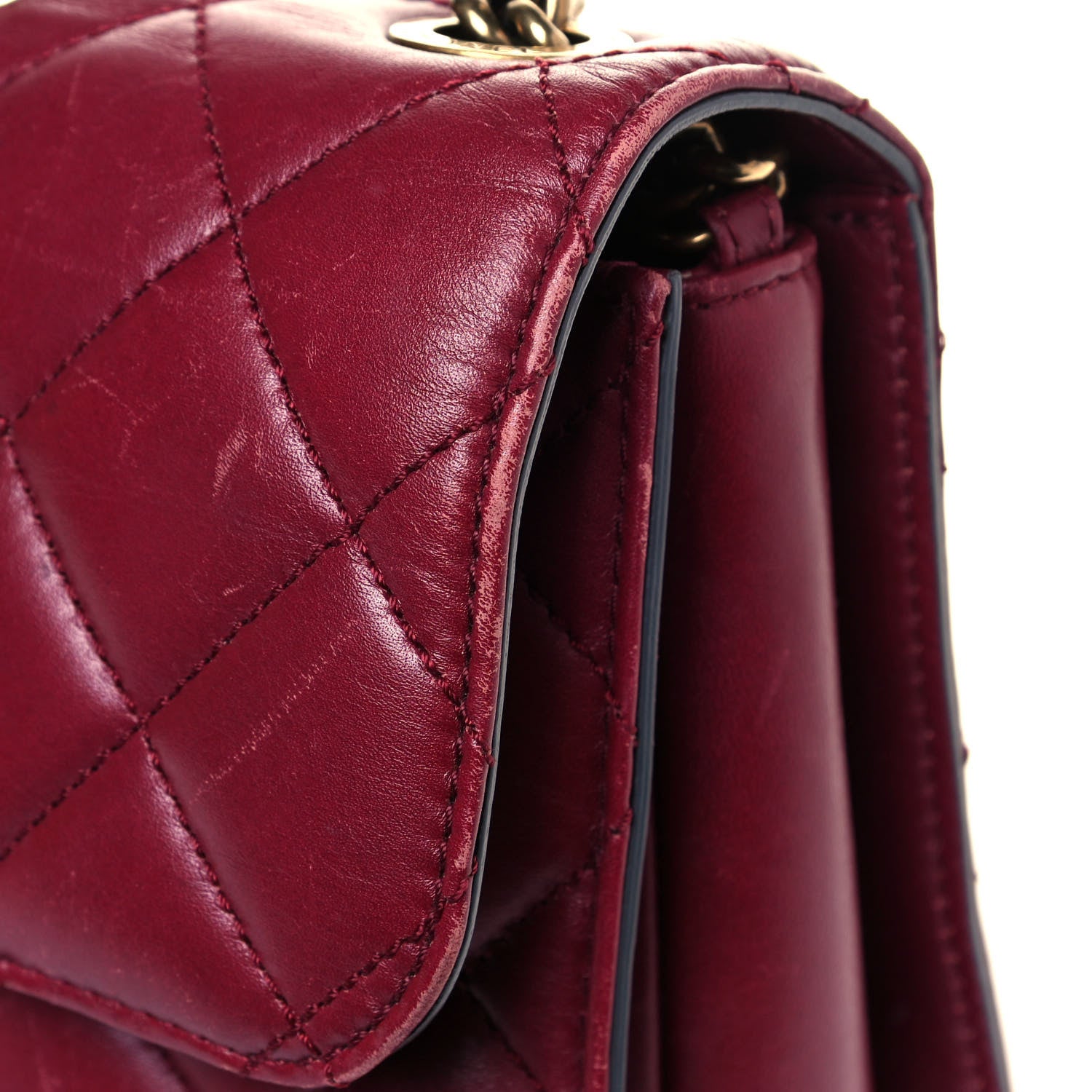 Chanel Glazed Calfskin Quilted Large Perfect Edge Flap Red 22 of 25
