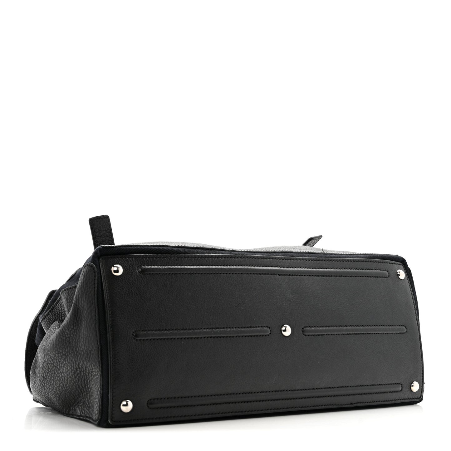 Calfskin Canvas Large Muse Two Black