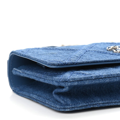 Chanel Denim Quilted Chanel 19 Wallet On Chain WOC Blue 10 of 12