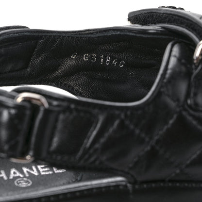 Chanel Lambskin Velcro Dad Sandals 38.5 Black 8 of 10