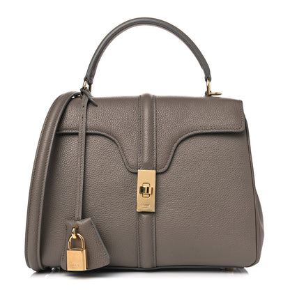 Celine Grained Calfskin Small 16 Top Handle Bag Pebble 1 of 14