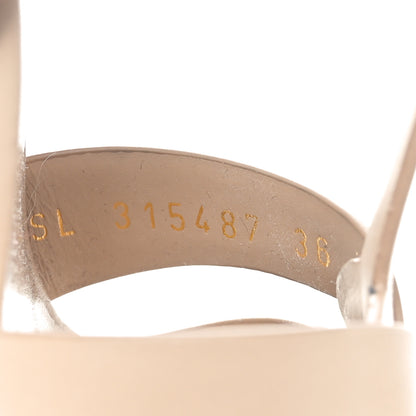 Saint Laurent Calfskin Tribute 105 Platform Sandals 36 Nude 7 of 8