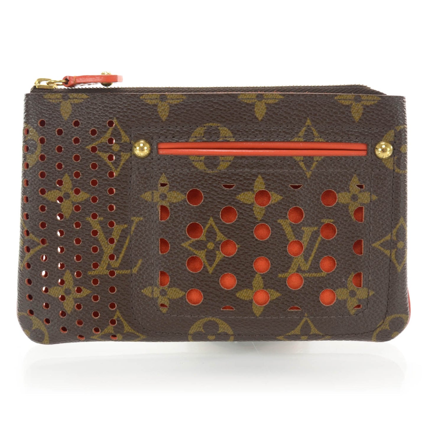 Monogram Perforated Pochette Plat Orange