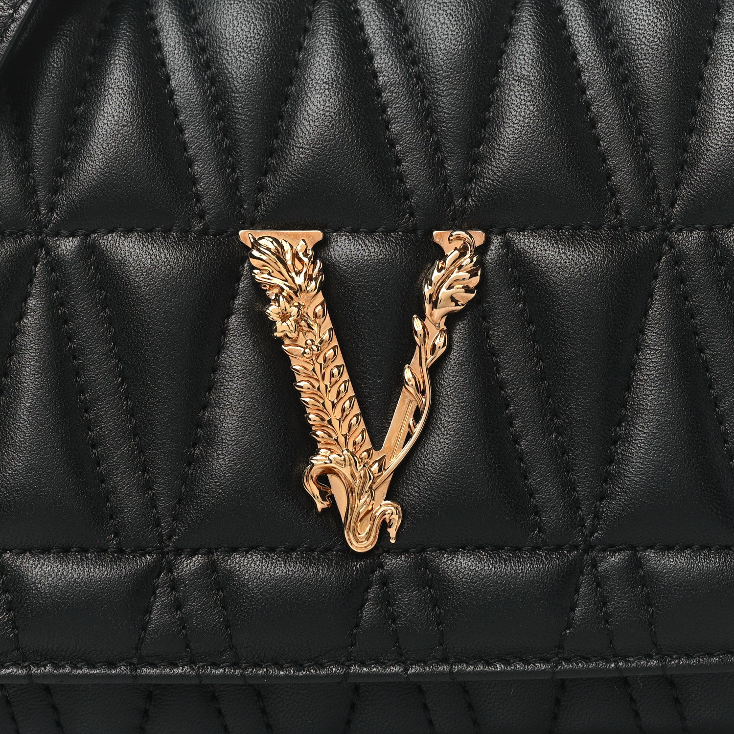 Versace Nappa Quilted Virtus Bag Black 7 of 9