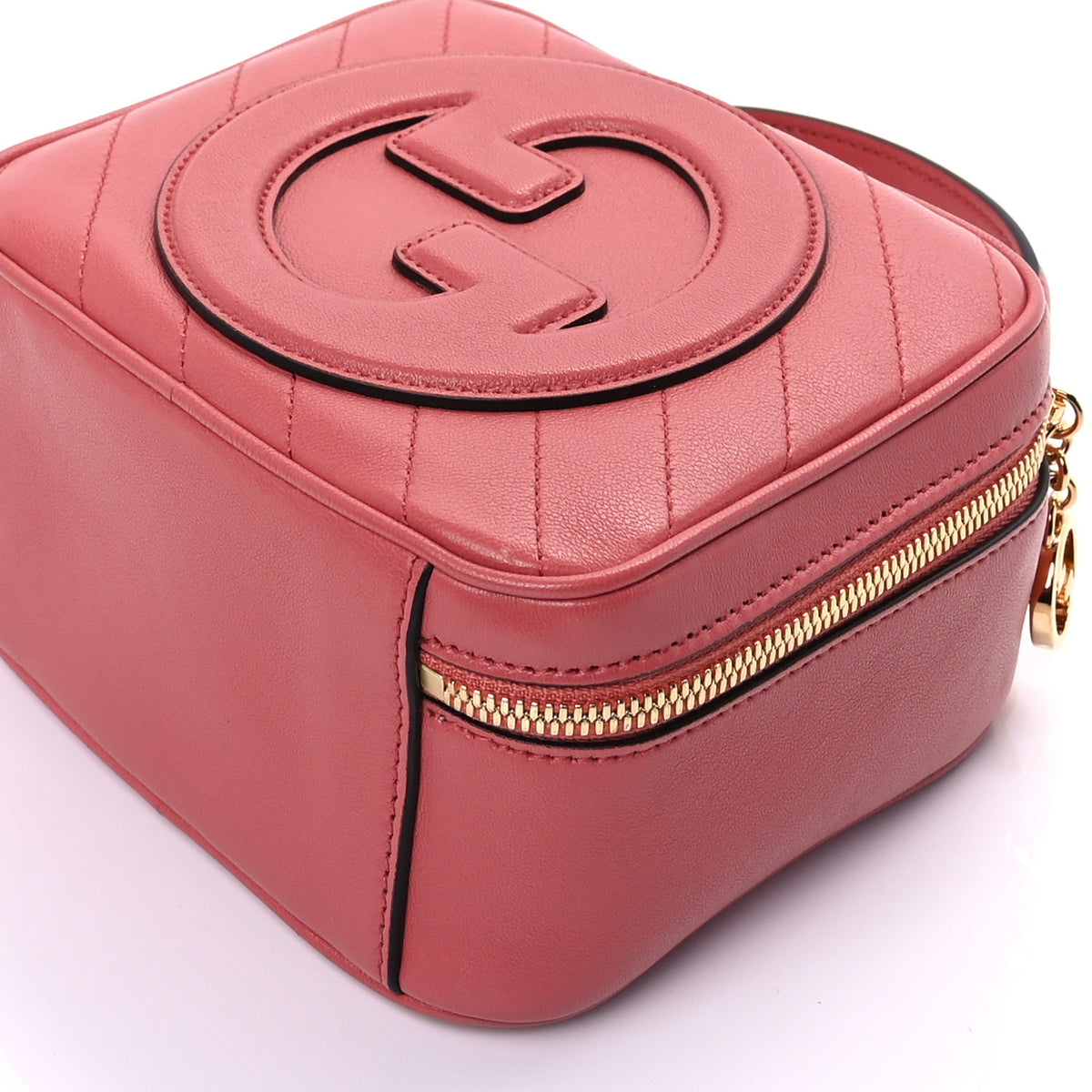 Gucci Sakai Be Green Calfskin Diagonal Stitched Blondie Top Handle Bag Pink 8 of 8