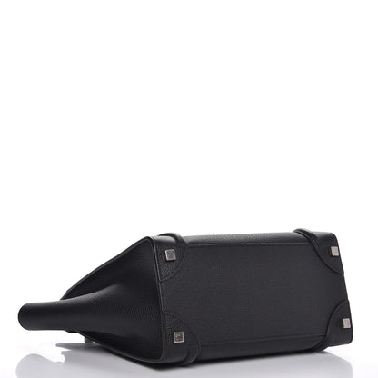 Celine Drummed Calfskin Micro Luggage Black 4 of 7