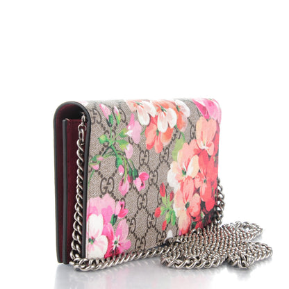 Gucci GG Supreme Monogram Blooms Chain Wallet Beige Multicolor Dry Rose 3 of 7