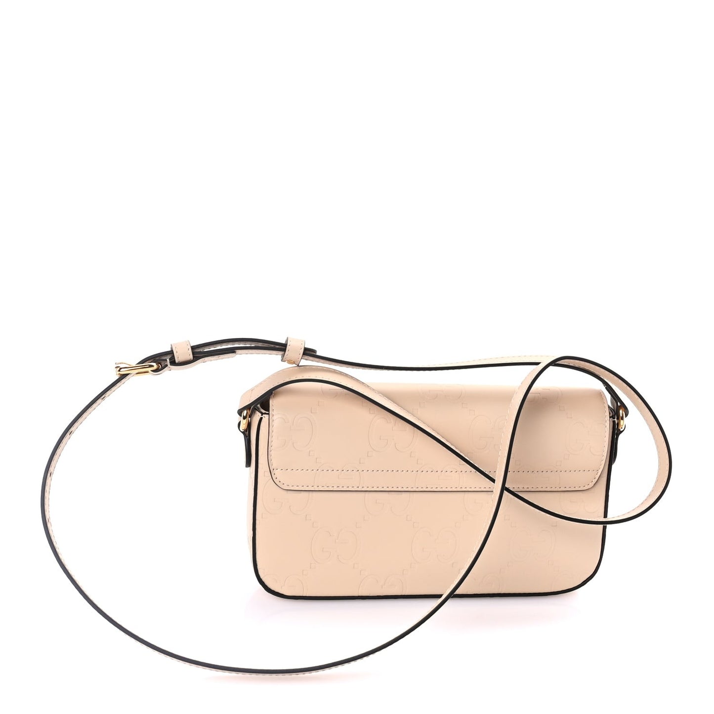 Calfskin GG Super Mini Shoulder Bag  Beige