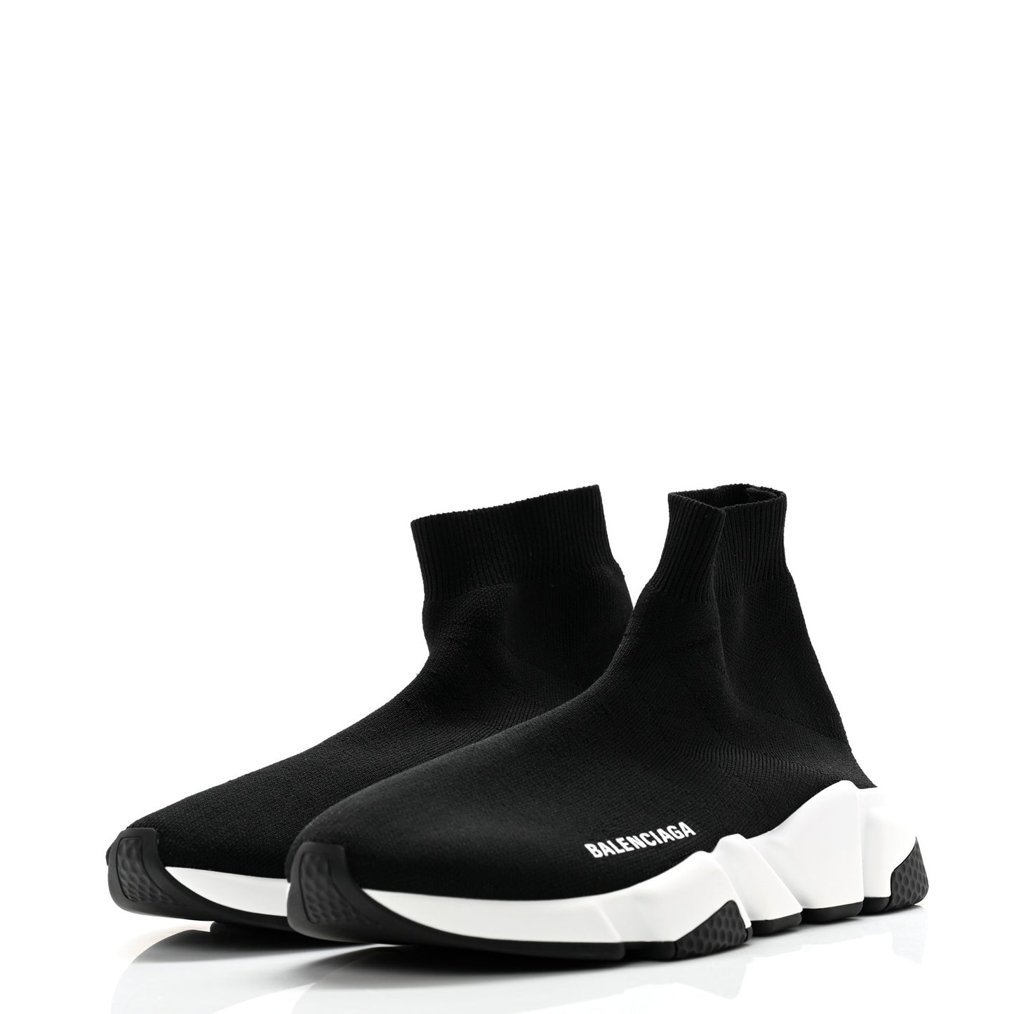 Neoprene Knit Womens Speed Sneakers 38 Black White