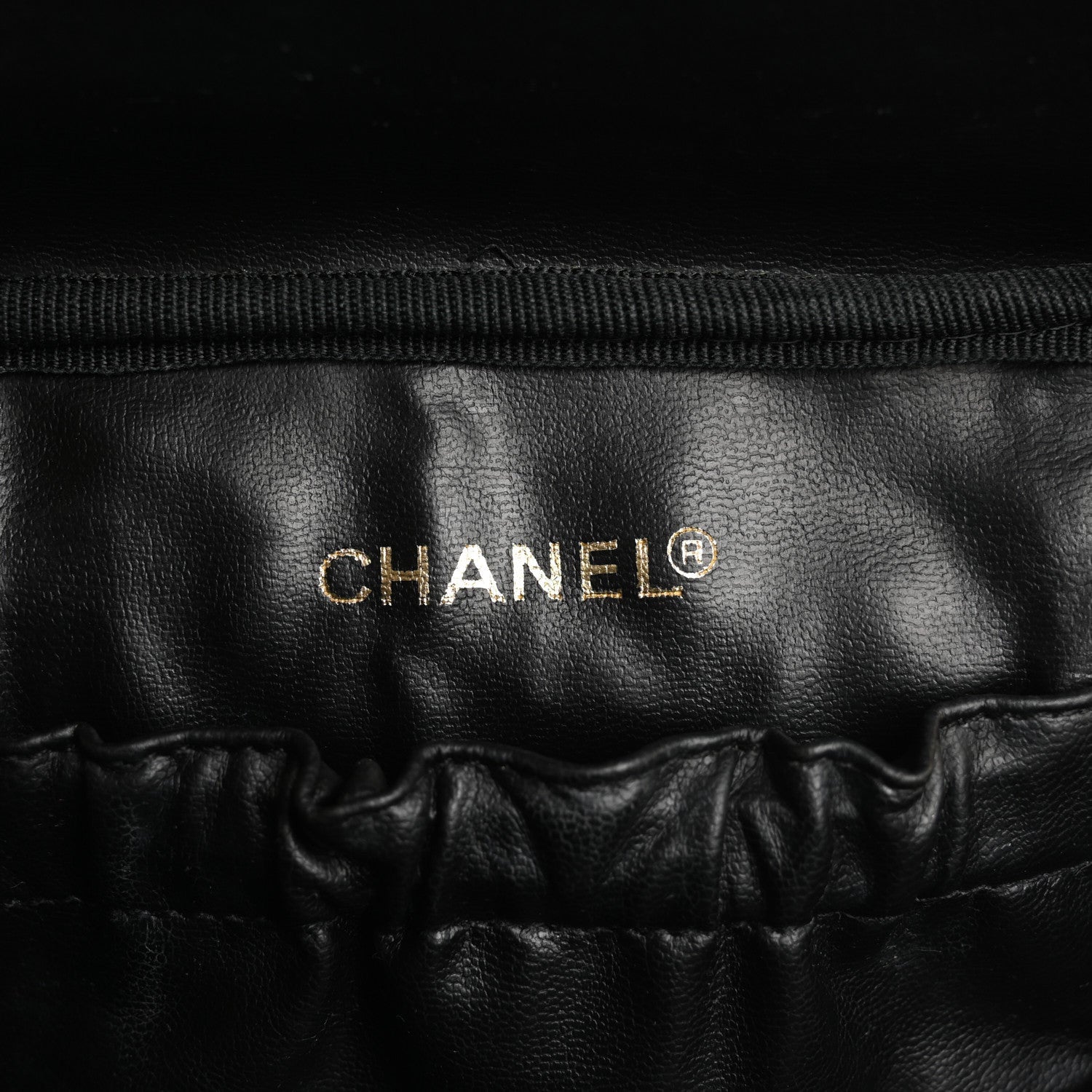 Chanel Lambskin Vanity Cosmetic Case Black 6 of 7