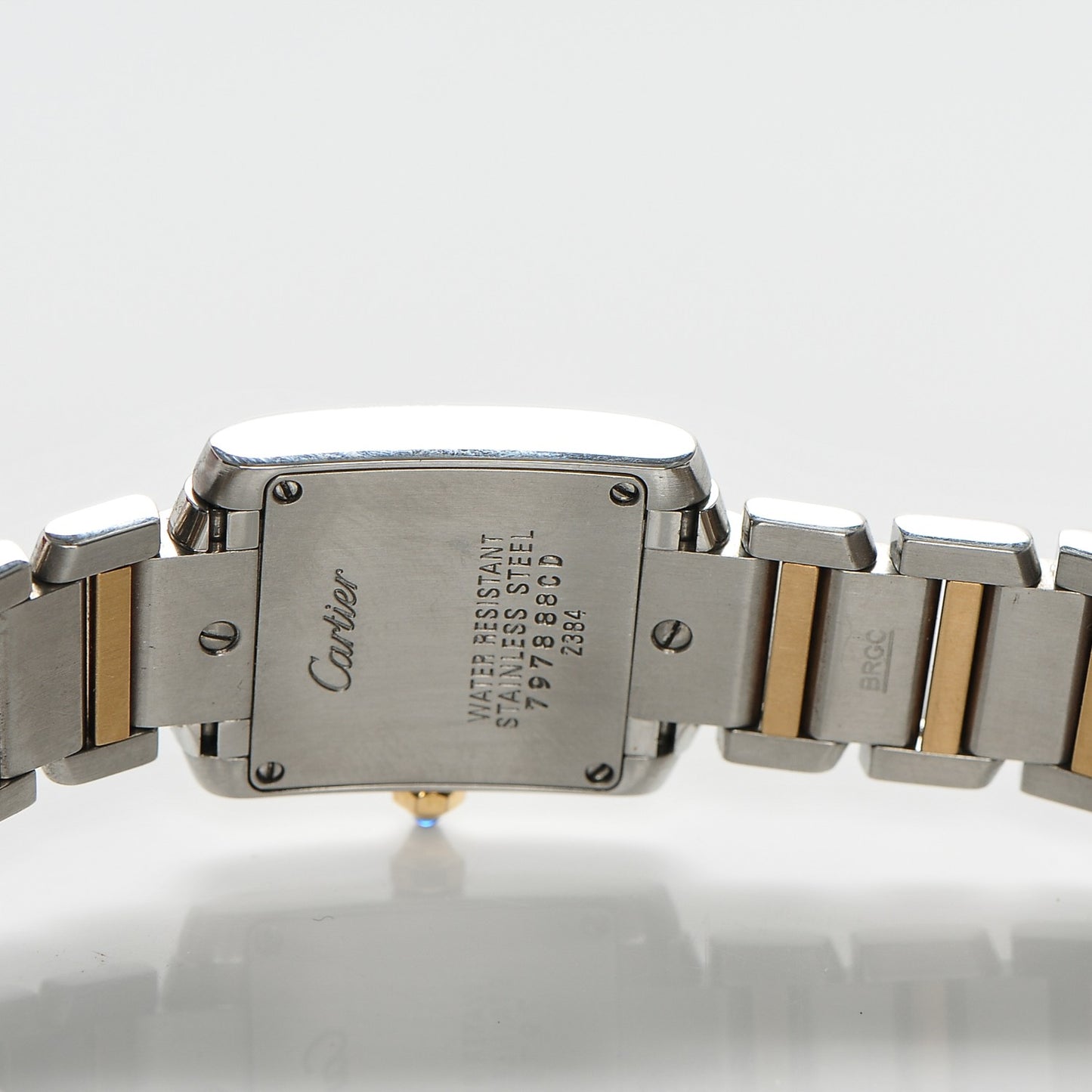 Stainless Steel 18K Yellow Gold 20mm Tank Francaise Quartz Watch