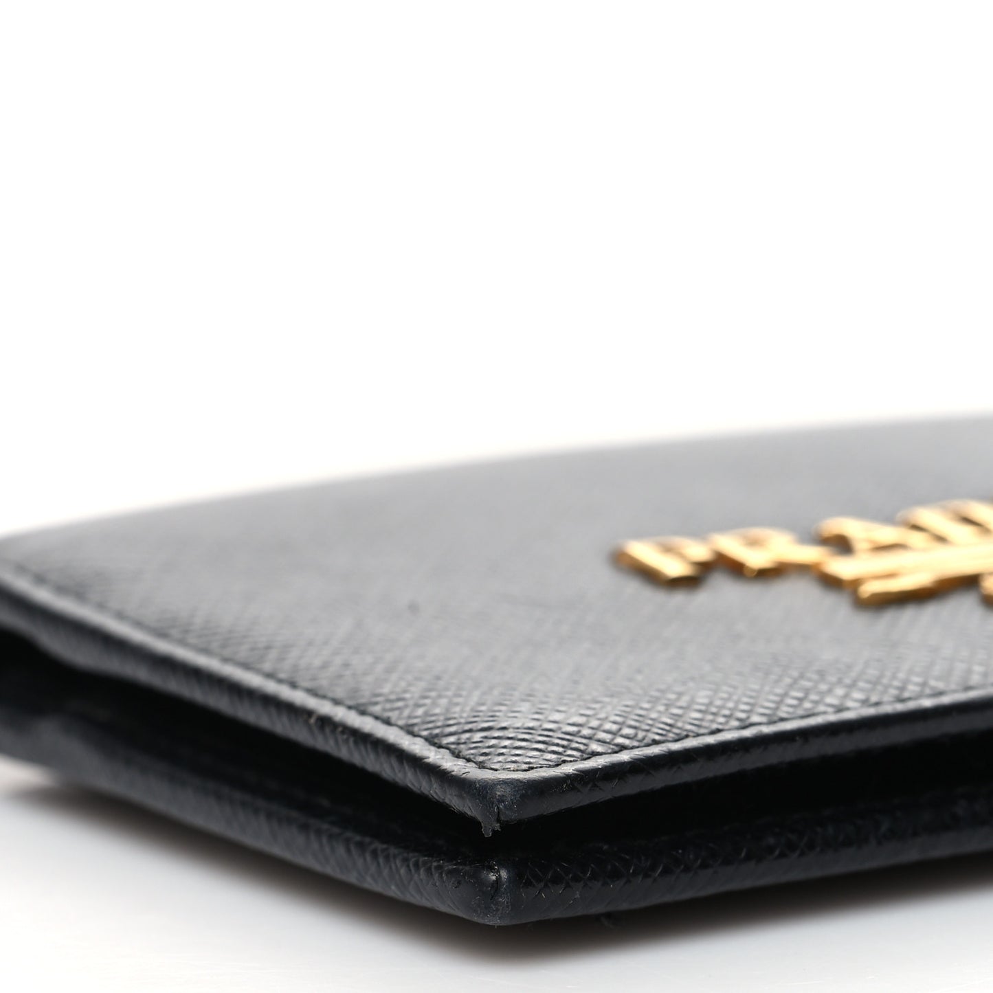 Saffiano Metal Card Holder Wristlet Black