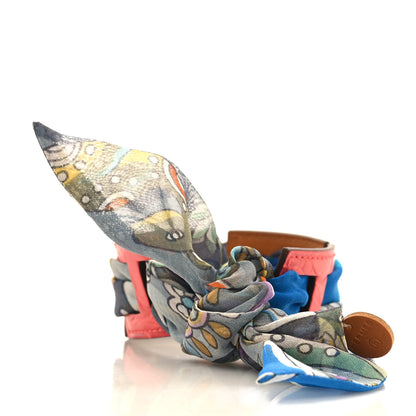 Hermes Matte Alligator SIlk Ribbon Bracelet PM Multicolor 3 of 5