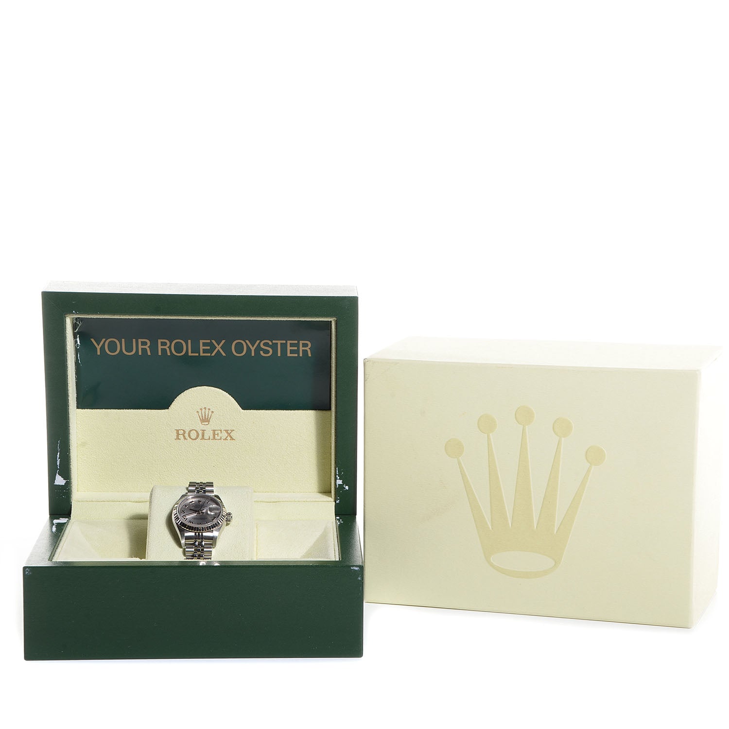 Rolex Stainless Steel 18K White Gold 26mm Oyster Perpetual Datejust Watch Silver Roman 179174 8 of 8