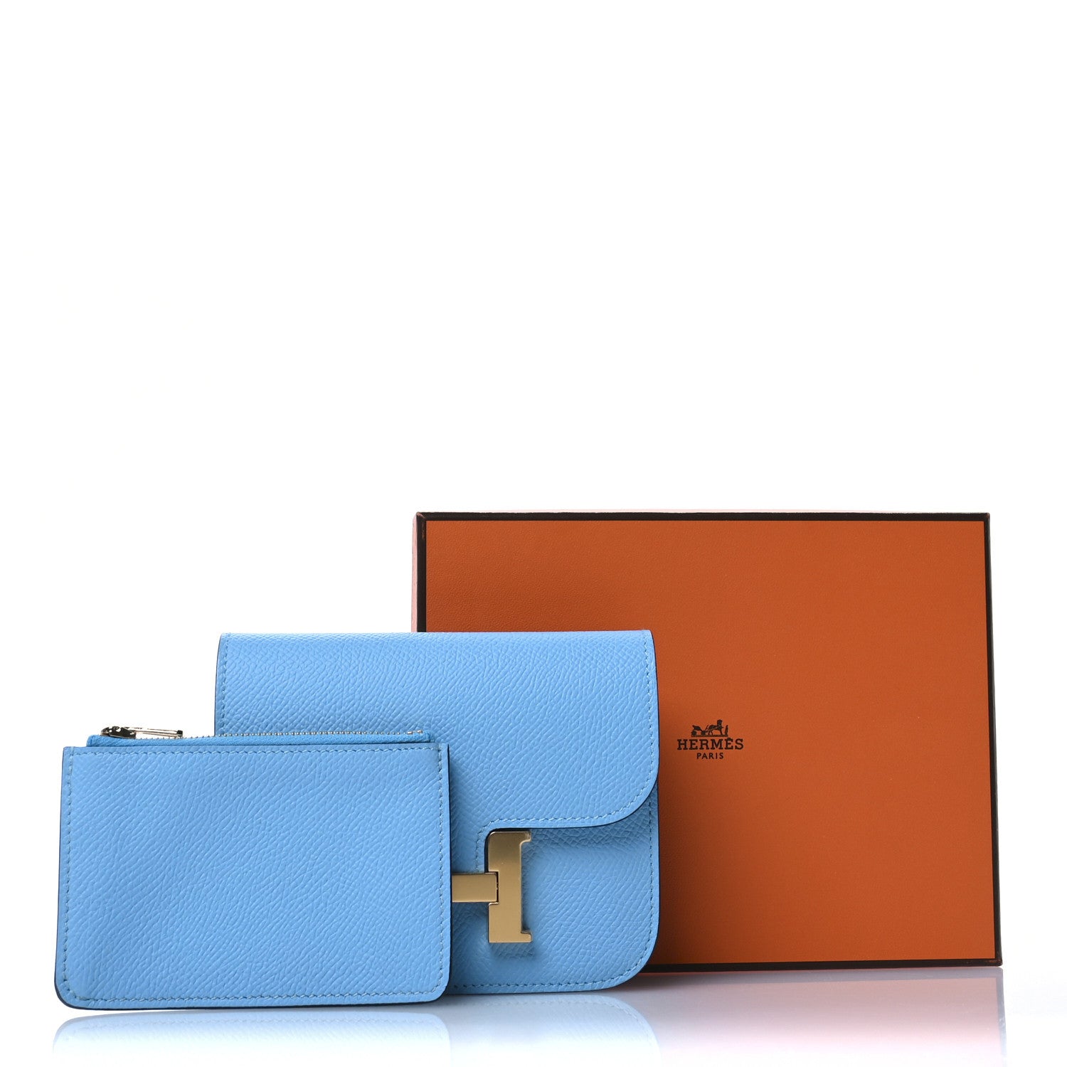Hermes Epsom Constance Slim Wallet Celeste 9 of 9