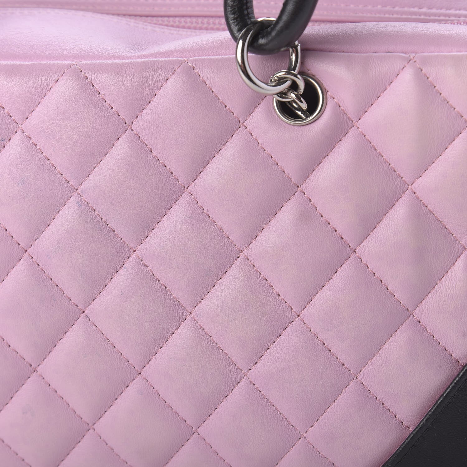 Chanel Calfskin Quilted Large Cambon Bowler Pink Black 12 of 12