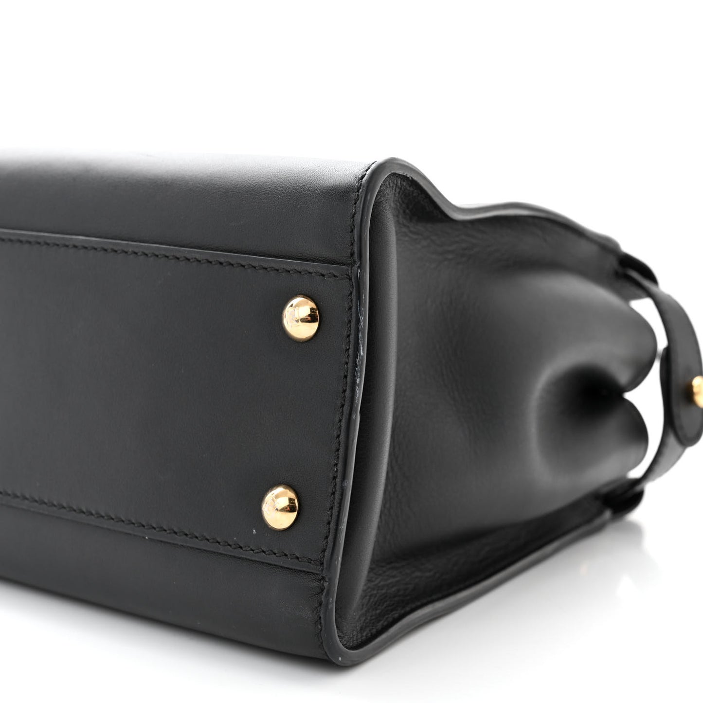 Vitello Seta Shiny Nappa Medium Peekaboo Iconic Satchel Black