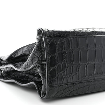 Saint Laurent SAINT LAURENT Calfskin Crocodile Embossed Large Thin Sac De Jour Black 10 of 17