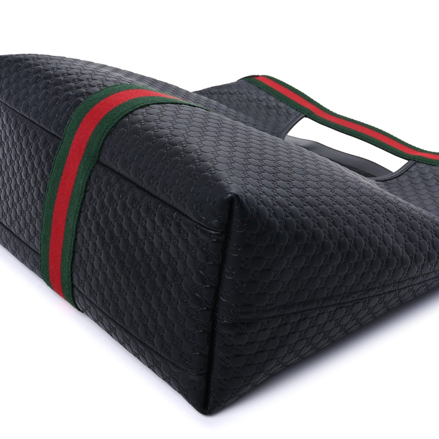 Microguccissima Web Large Giglio Tote  Black
