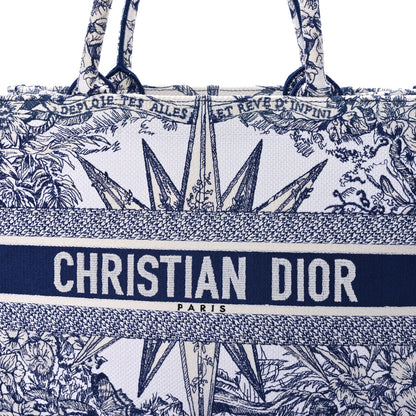 Christian Dior Canvas Embroidered Medium Reve d'Infini Book Tote Blue 6 of 8