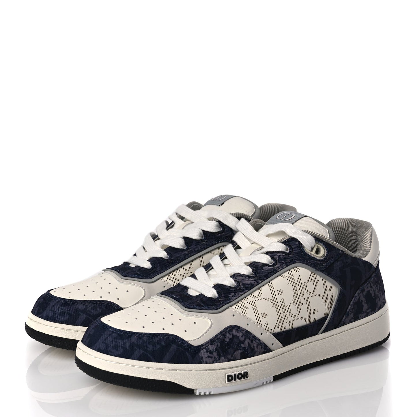 X DENIM TEARS Smooth Calfskin Oblique Denim Mens B27 Low Top Sneakers 41 Blue