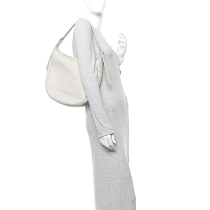 Celine Supple Calfskin Cuir Triomphe Heloise Shoulder Bag Light Stone 2 of 10