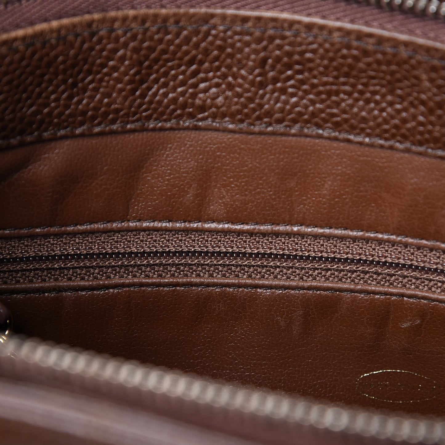 Caviar Flap Shoulder Bag Brown