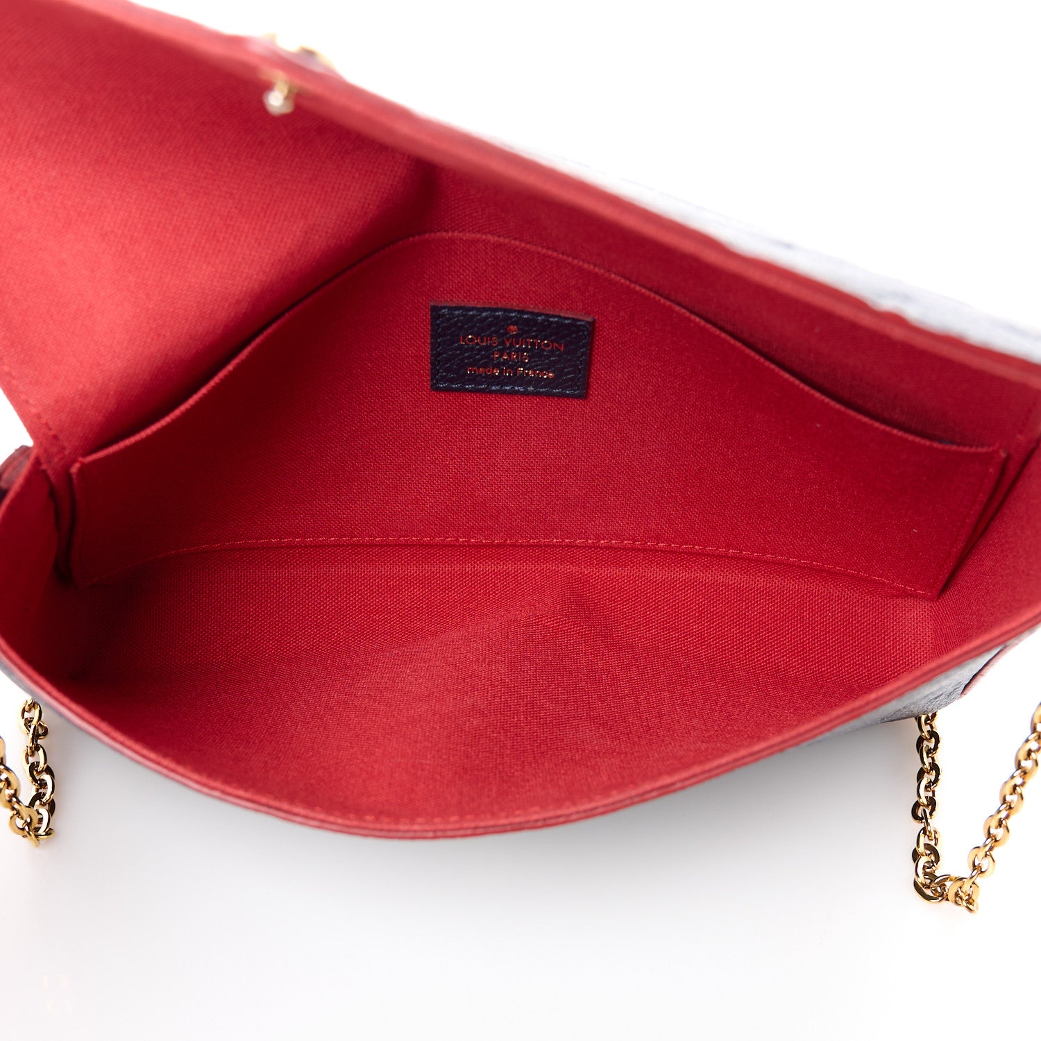 Louis Vuitton Empreinte Pochette Felicie Chain Wallet Marine Rouge 6 of 15
