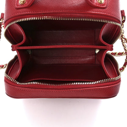 Chanel Caviar Quilted Small CC Filigree Vanity Case Red 5 of 11