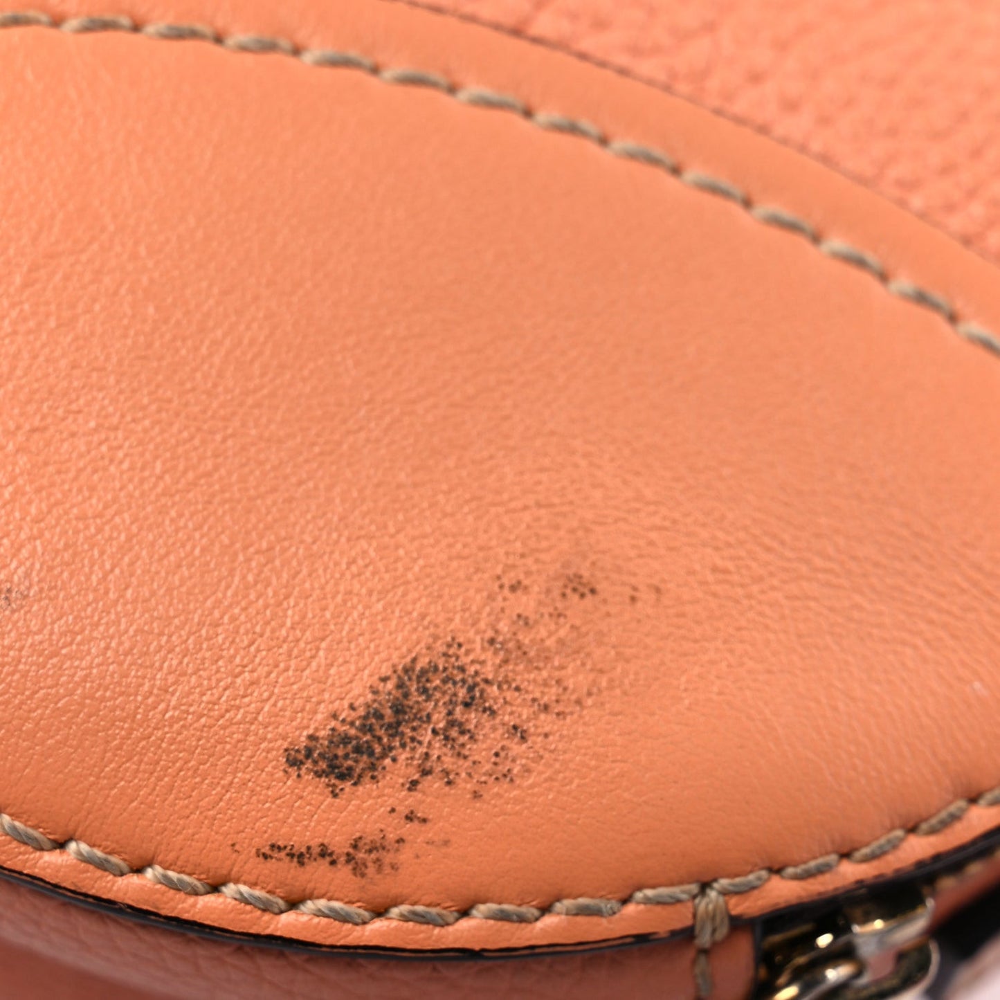 Grained Shiny Calfskin Mini Round Daria Bag Peach Bloom