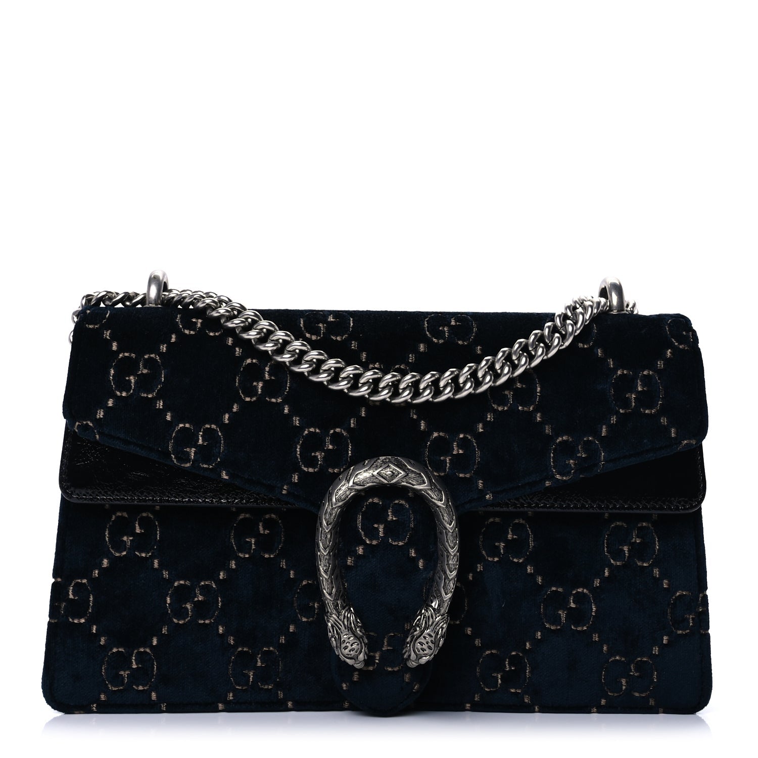 Gucci Velvet Skipper GG Monogram Small Dionysus Shoulder Bag  Blue Beige Black 1 of 8