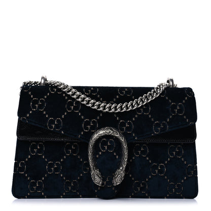 Gucci Velvet Skipper GG Monogram Small Dionysus Shoulder Bag  Blue Beige Black 1 of 8