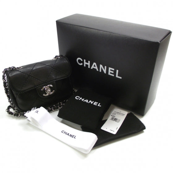 Chanel Lambskin Small Stitched Mini Flap Black 3 of 11