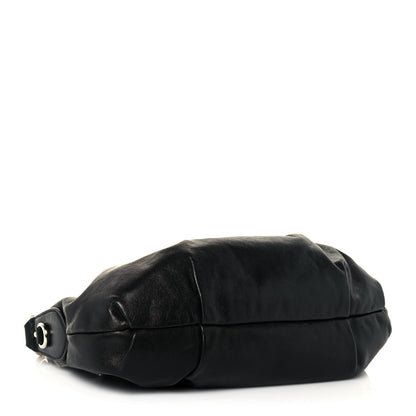 Prada Soft Calfskin Pleated Hobo Black 3 of 12