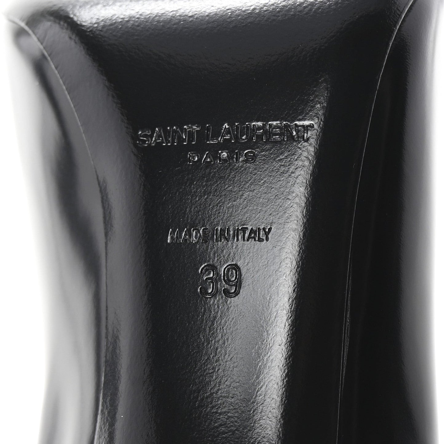 Patent Calfskin Teddy High Vamp 105 Pumps 39 Black